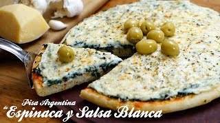 Pizza de Espinaca y Salsa Blanca