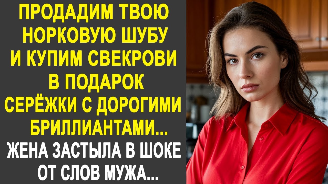 Продадим твою норковую шубу и купим свекрови серёжки с бриллиантами - заявил муж жене. Но услышав...