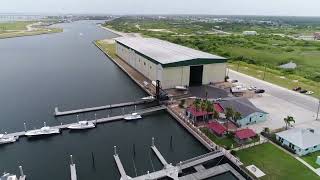 Conn Brown Harbor Aransas Pass, Texas   RedFish Willies Waterfront Grill, Drone Video   Hydrobikes