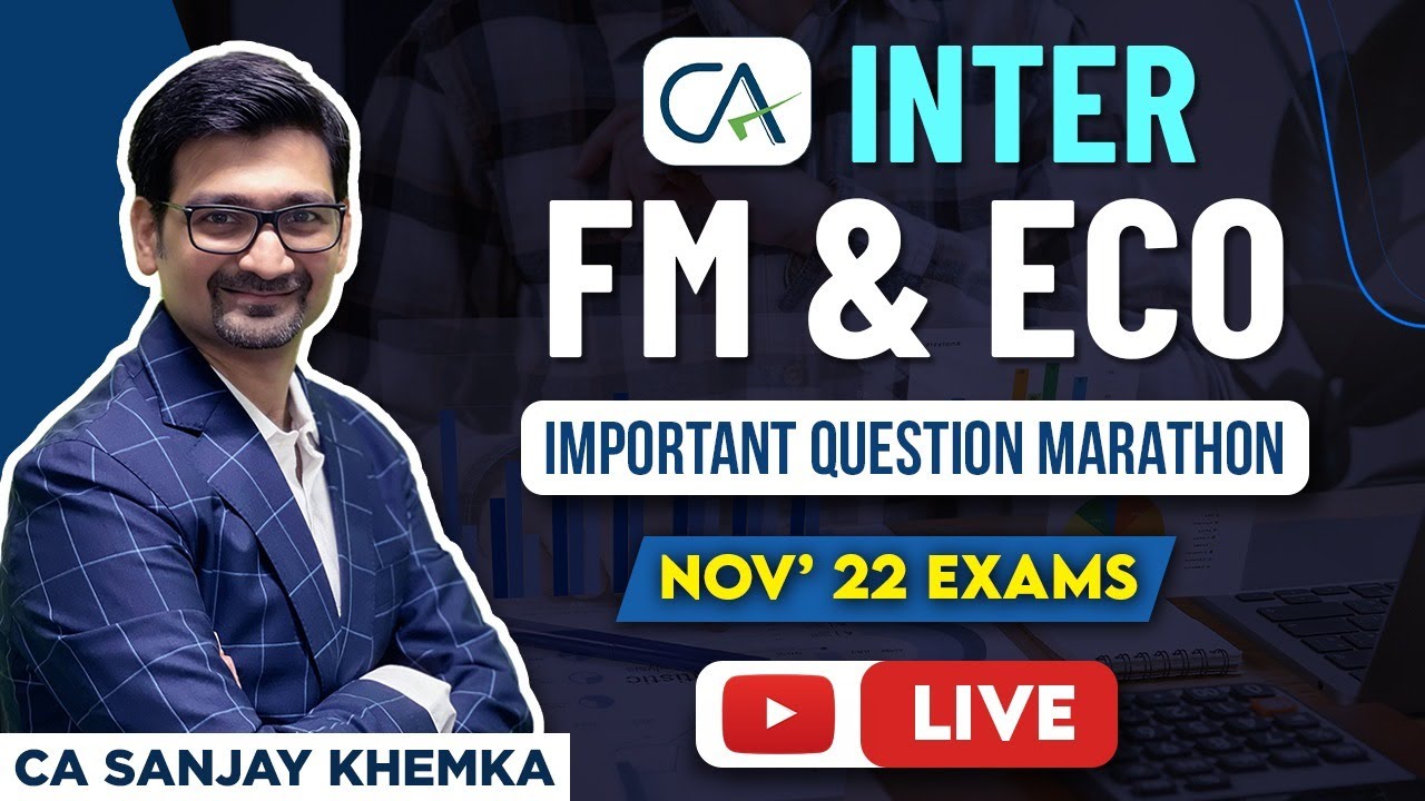 CA Inter FM and ECO | Revision Marathon | Important Question Marathon ...
