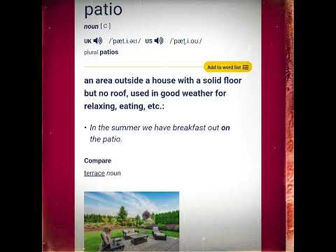 The meaning of patio in English by Badriah