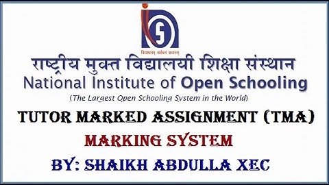 NIOS TMA (Tutor Marked Assignments) System