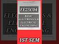 Basic Electronics & Electrical Engineering(EE25C04)#annauniversity #ee25c04 #electronics #eee #r2025