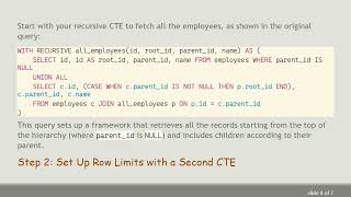 Limiting Repeated Rows with the Same Root ID in SQLite Queries