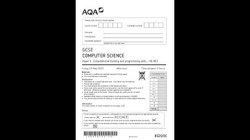 AQA GCSE COMPUTER SCIENCE PAPER 1 2023 (8525/1C: Computational thinking and programming skills