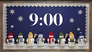 9 Minute Winter Classroom Timer ❄️ Cheerful Snowmen & Acoustic Music (No Lyrics) for Focus & Study