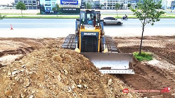 Best Sand Fill! Extreme Shantui Bulldozer Pushing Sand & Heavy Dump Trucks Dumping Sand for Landfill