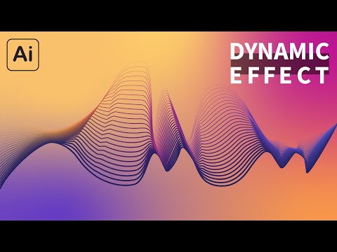 Adobe Illustrator Tutorial: Dynamic Wave Line Effect / Dynamic Wave Background 🎈