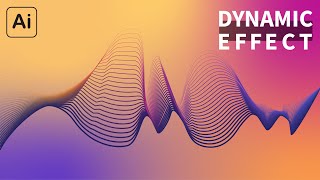 Adobe Illustrator Tutorial: Dynamic Wave Line Effect / Dynamic Wave Background 🎈