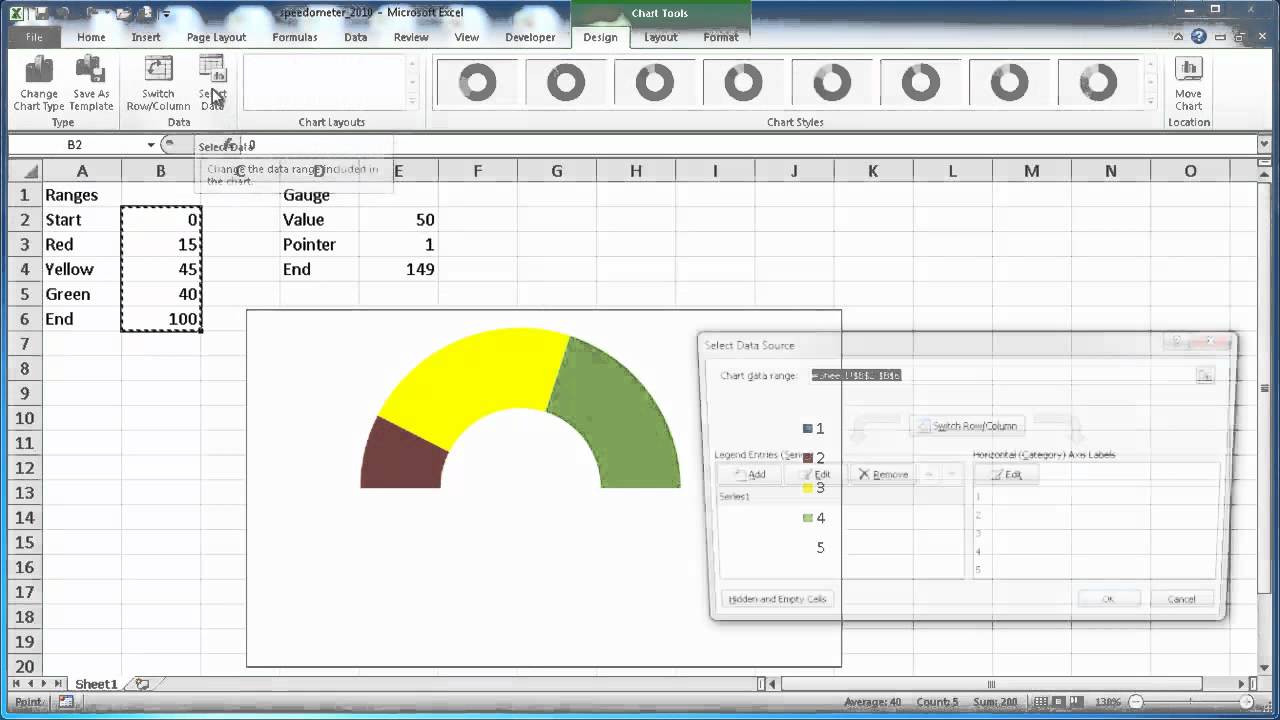 How To Create A Gauge Chart In Excel 2016