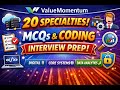 ValueMomentum Interview Questions📊Campus Drive Questions💻20 Specialties MCQs + Coding Snippets 🚀