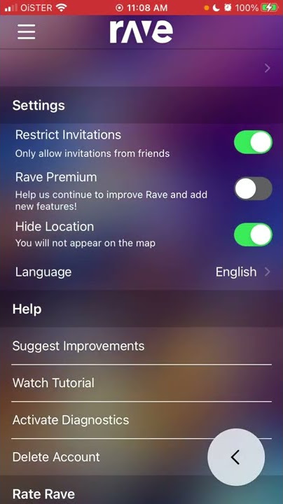 How to HIDE LOCATION in RAVE app?