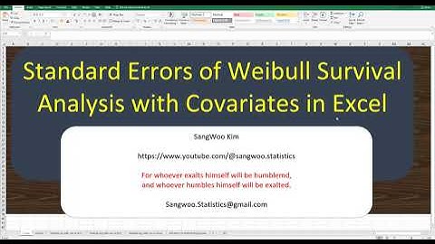 289 Standard Errors of Weibull Survival Analysis in Excel and R
