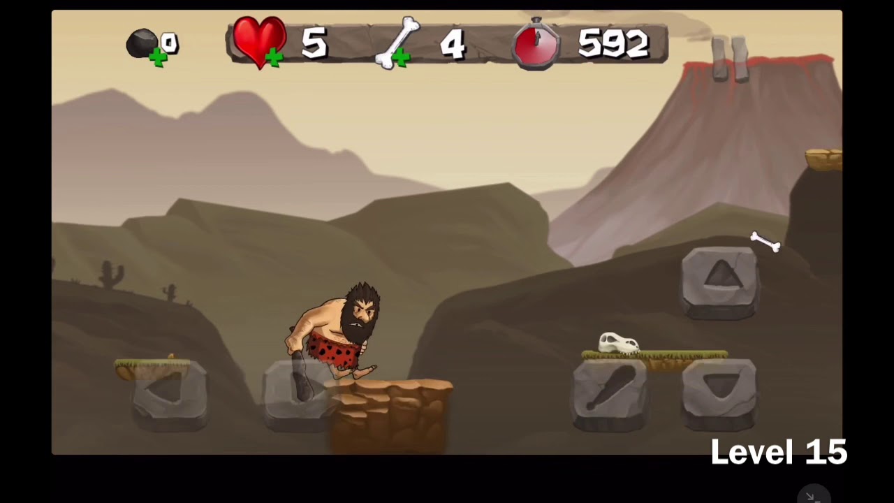 Caveman Chuck Adventure level 15 Walkthrough