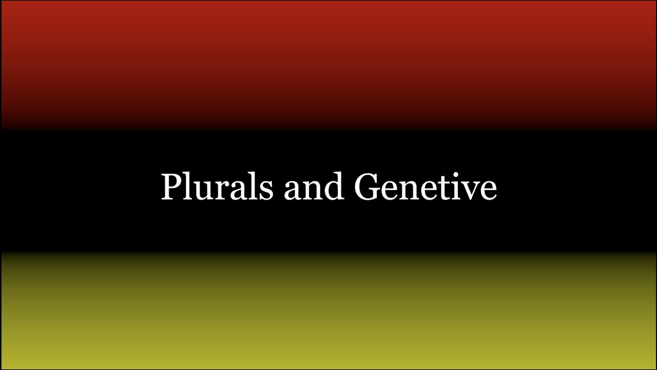 German Cases 2 Plurals and YouTube