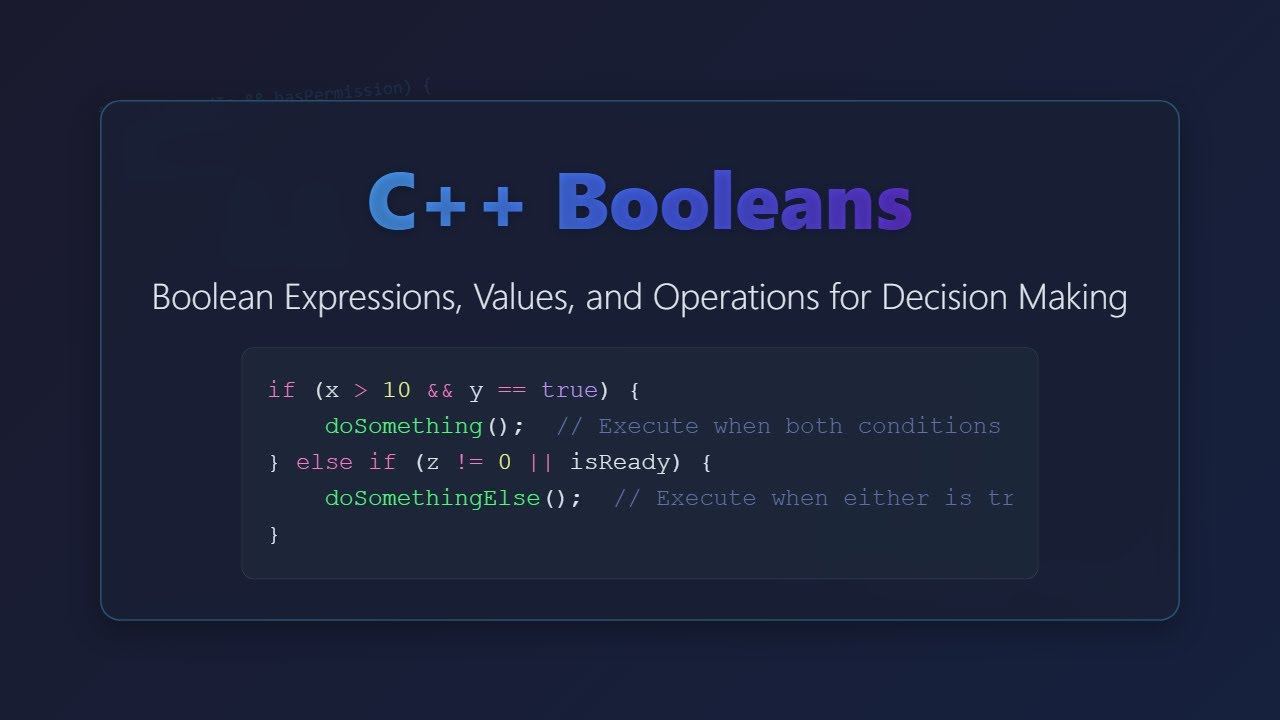 C++ Booleans: Master True/False Logic for Beginners - YouTube