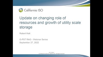 G-PST/ ESIG Webinar Series: Update on Changing Role of Resources and Growth of Utility Scale Storage