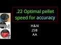 Optimal speed for accuracy in 22 high power pellets