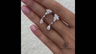 GE0156 Luxury Jewelry Elegant Pear Cut White Drop Earrings For Women