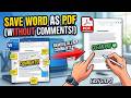 How to save word as pdf without comments || BACK-SPACE