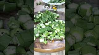 10 Minute Bhindi Ki Sabji 😍 | Crispy & Tasty Bhindi Fry Recipe 🤤Day 8| #shorts #bhindi #recipe