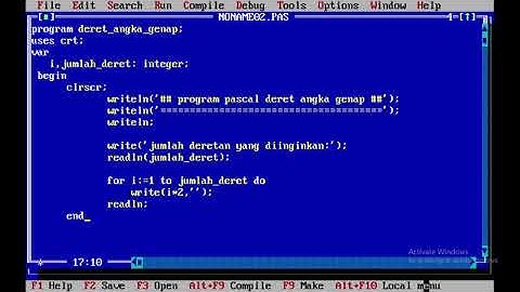 Program Pascal Membuat Deret Angka Ganjil -Genap