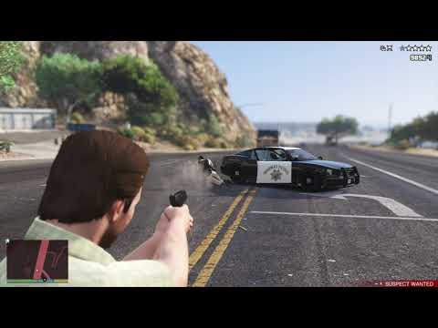 GTA 5 - Traffic Stop Shootout + Six Star Escape