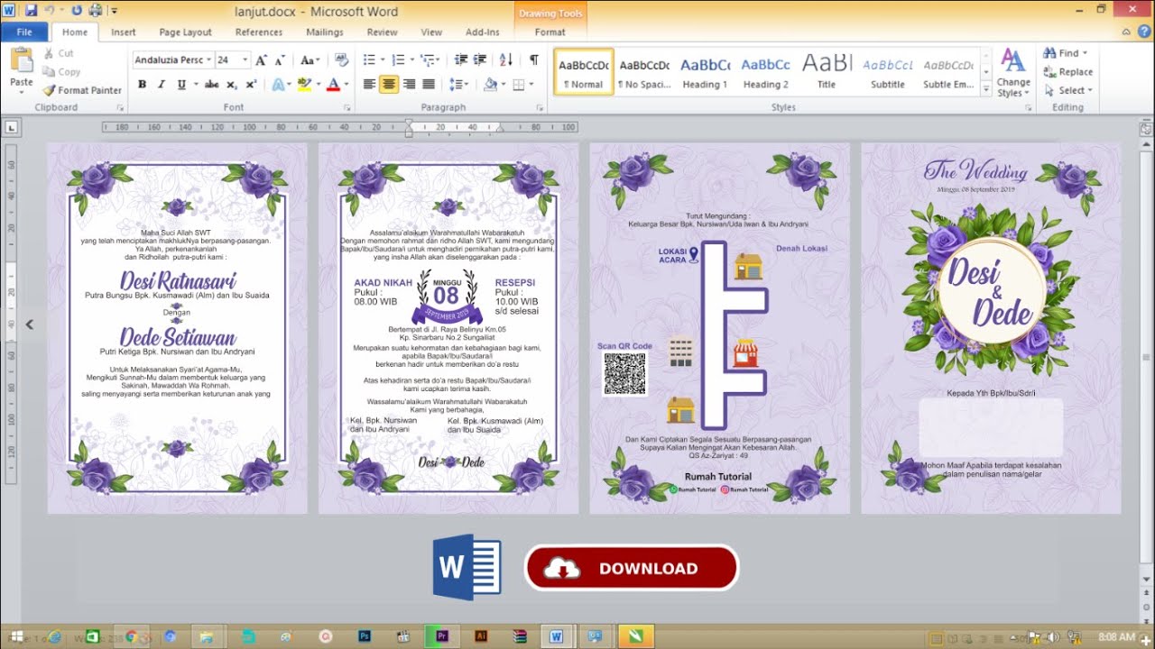 Cara Membuat Undangan Pernikahan Dengan Microsoft Word