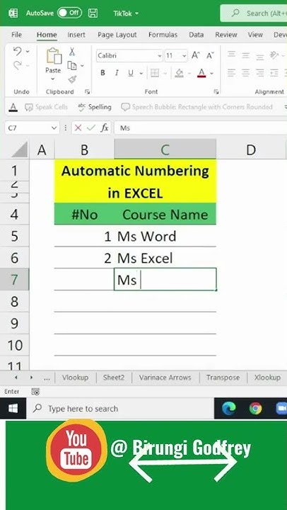 Auto numbering in Excel [FASTEST METHOD] using IF & ROWS Functions ...