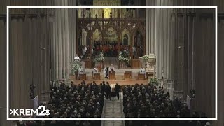 Prominent figures in U.S. politics gathered at former Vice President Dick Cheney's funeral Thursday