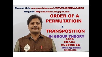 ORDER OF PERMUTATION || TRANSPOSITION || GROUP THEORY || ABSTRACT ALGEBRA || DISCRETE MATHEMATICS