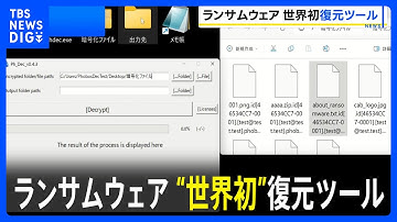 ランサムウェアによって暗号化されたデータを復元する“世界初”のツール　警察庁サイバー特別捜査部が開発｜TBS NEWS DIG
