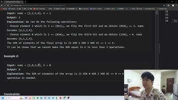 leetcode daily challenge - 2997. Minimum Number of Operations to Make Array XOR Equal to K