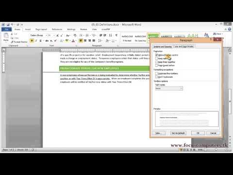 Microsoft Word in Tamil - Keeping Text together through Page Breaks - 23