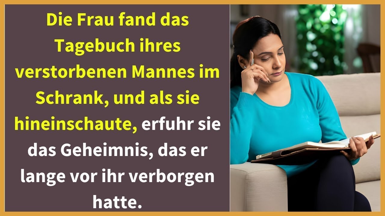 Die Frau fand das Tagebuch ihres verstorbenen Mannes im Schrank, und als sie hineinschaute...
