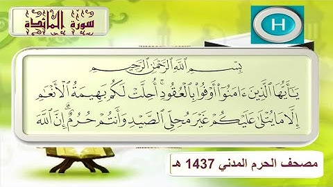 سورة المائدة مصحف الحرم المدني ١٤٣٧ هـ