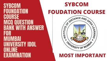 SYBCOM foundation course mcq question bank with answer for mumbai university idol by vishal classes