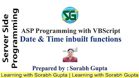 Date & Time inbuilt Functions in ASP using VBScript | Example