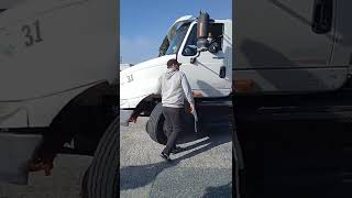 Brandon AKA &quot;B&quot; on scene performing his SIGHT Side Parallel Parking ! #truckingschool