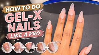 DIY GEL-X NAILS AT HOME | Pinterest Rhinestone Nail Tutorial