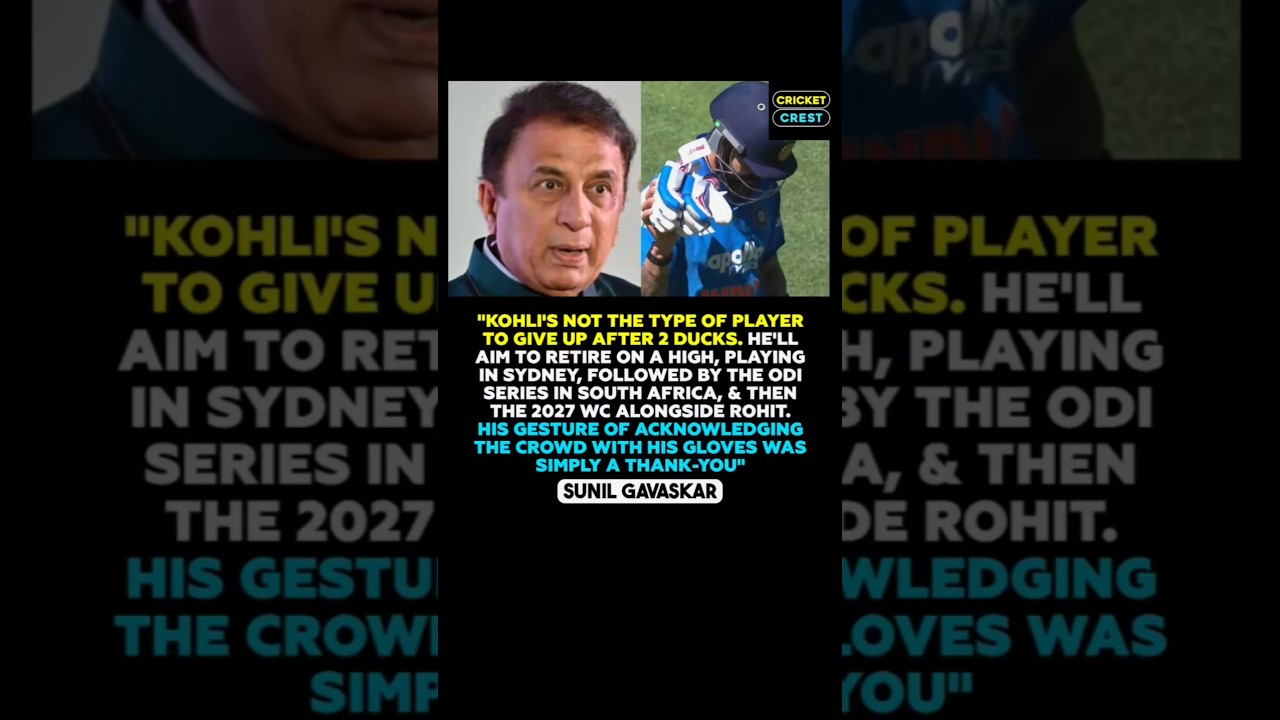 Sunil Gavaskar on Kohli’s gesture to the crowd 👋 