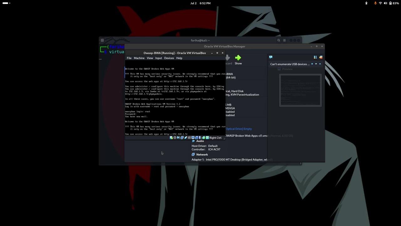 How to install owasp broken web application bwa project in virtual
