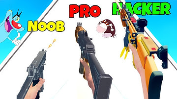 Noob vs Pro vs Hacker In Gun Run 3D | Oggy and Jack #GunRun3D
