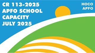 HOCO APFO - HOWARD COUNTY SCHOOL CAPACITY CHART VOTE JULY 2025