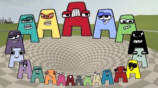 DESTROY ALL 3D ALPHABET LORE FAMILY SPARTAN KICKING in BIG FUNNEL Garry's Mod
