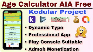 Age calculator App AIA file free Kodular 2021. How to create age calculator app in Kodular in Hindi? screenshot 1