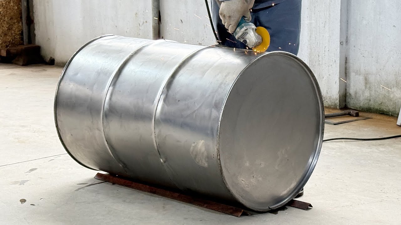 Make BBQ grill from old iron barrels at home