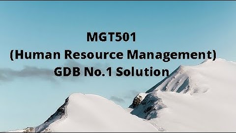 MGT501 (Human Resource Management) GDB No.1 Idea Solution Spring 2021