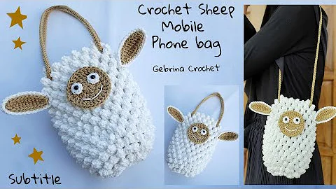 Adorable Crochet Sheep Mobile Phone Bag