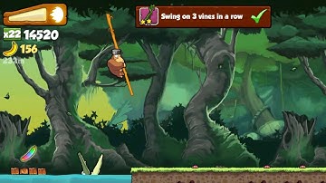 Banana Kong Swing on 3 vines in a row (In One Run)